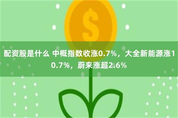 配资股是什么 中概指数收涨0.7%，大全新能源涨10.7%，蔚来涨超2.6%
