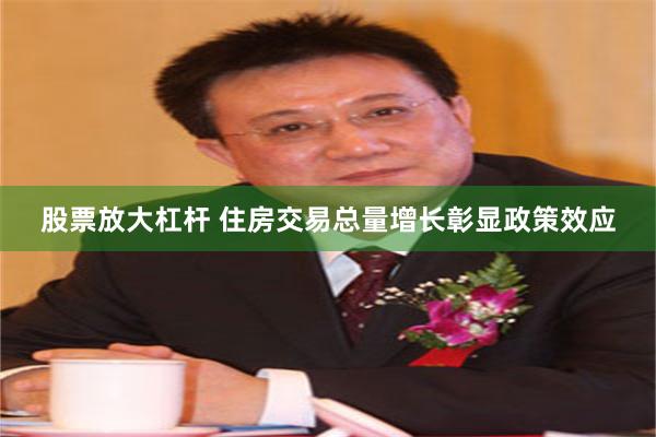 股票放大杠杆 住房交易总量增长彰显政策效应