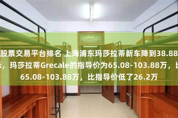 股票交易平台排名 上海浦东玛莎拉蒂新车降到38.88万了！官方信息显示，玛莎拉蒂Grecale的指导价为65.08-103.88万，比指导价低了26.2万