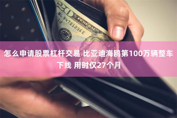 怎么申请股票杠杆交易 比亚迪海鸥第100万辆整车下线 用时仅27个月