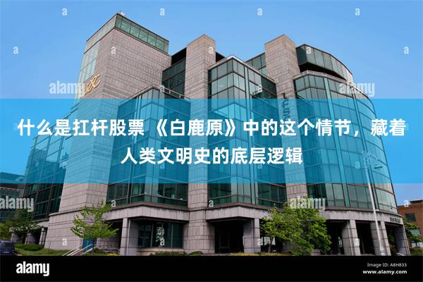 什么是扛杆股票 《白鹿原》中的这个情节，藏着人类文明史的底层逻辑