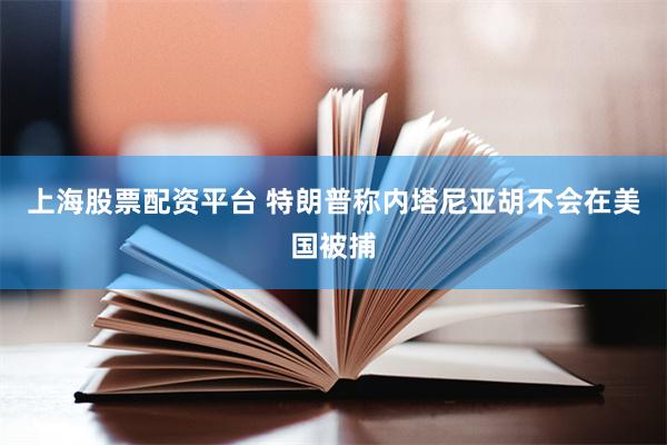 上海股票配资平台 特朗普称内塔尼亚胡不会在美国被捕