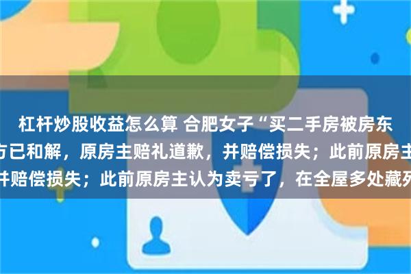 杠杆炒股收益怎么算 合肥女子“买二手房被房东藏死鸡”最新进展：双方已和解，原房主赔礼道歉，并赔偿损失；此前原房主认为卖亏了，在全屋多处藏死鸡