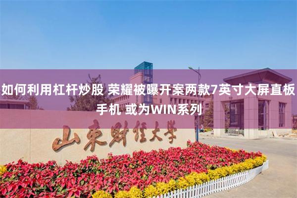 如何利用杠杆炒股 荣耀被曝开案两款7英寸大屏直板手机 或为WIN系列
