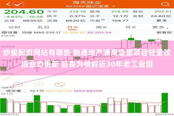 炒股配资网站有哪些 融通地产浦南壹里项目轻量改造业态更新 前身为楼龄近30年老工业园
