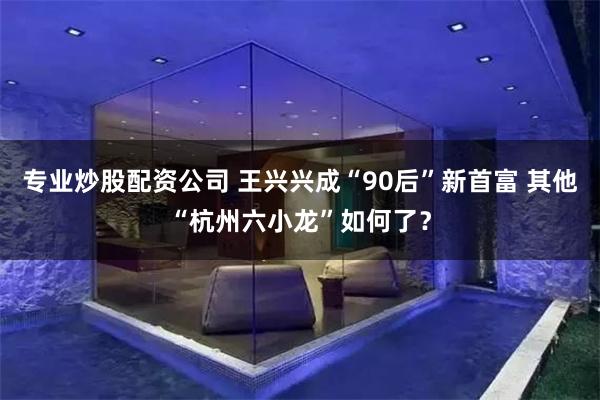 专业炒股配资公司 王兴兴成“90后”新首富 其他“杭州六小龙”如何了？